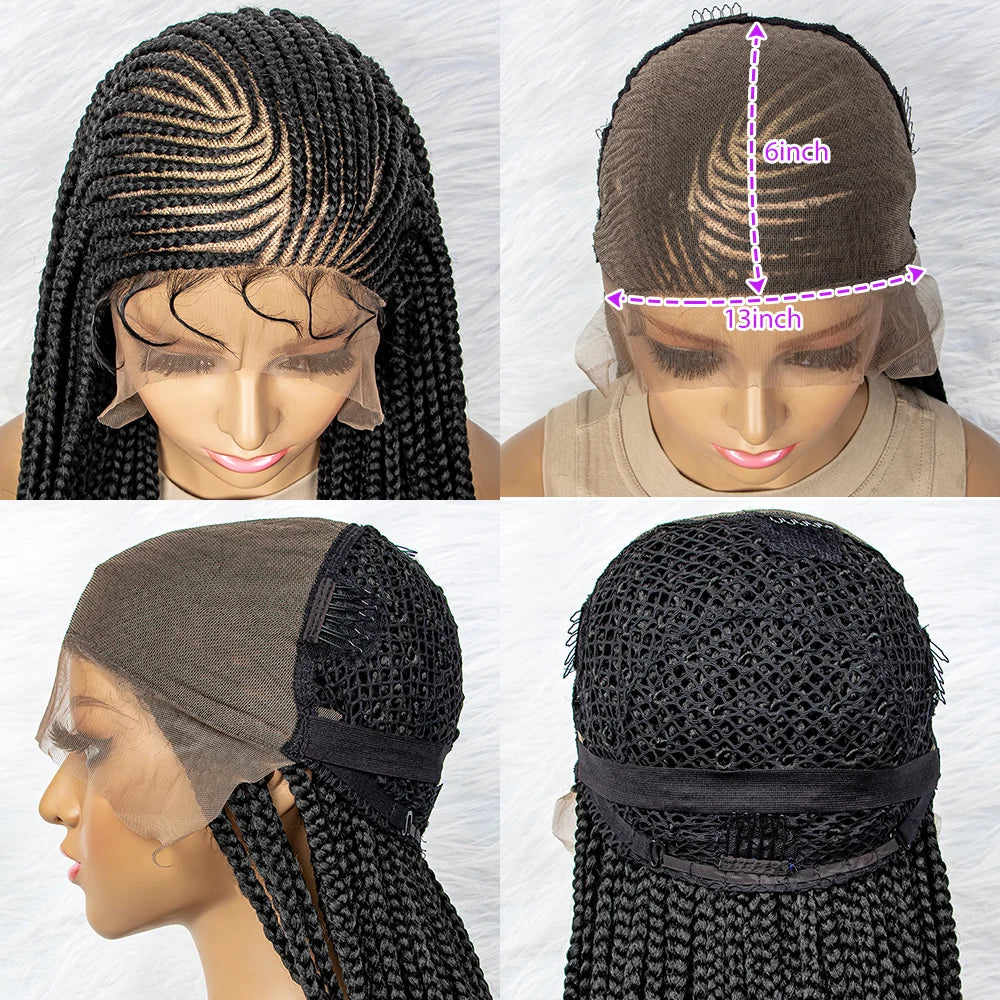 Lace Front Braided 13x6 Lace Front Knotless Box Braids Wig With Baby Hair