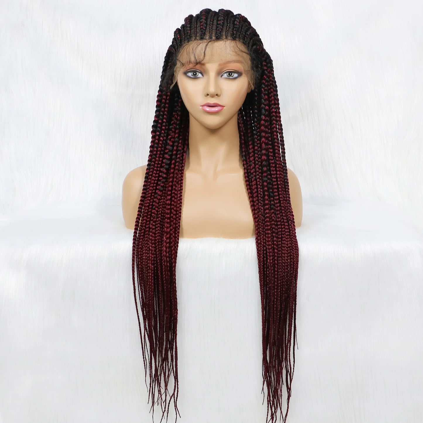 Lace Front Wig, Knotless Box Braided Wig With Baby Hair 36’‘ Lace Synthetic Braiding Hair