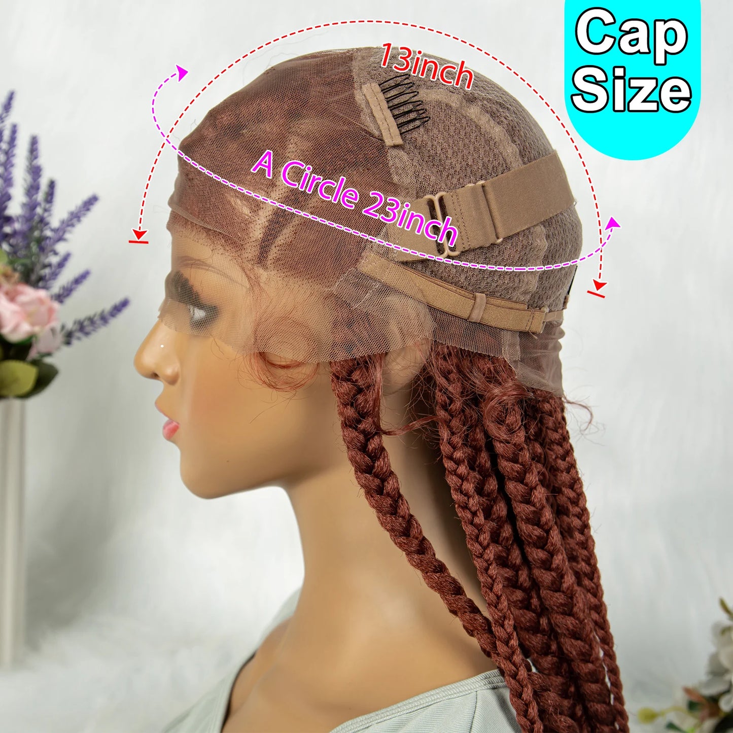 New HD Full Lace Wig Braided Wigs Crochet Braid Braiding Hair Knotless Box Cornrow Braids Wig