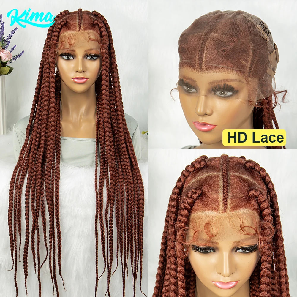 New HD Full Lace Wig Braided Wigs Crochet Braid Braiding Hair Knotless Box Cornrow Braids Wig