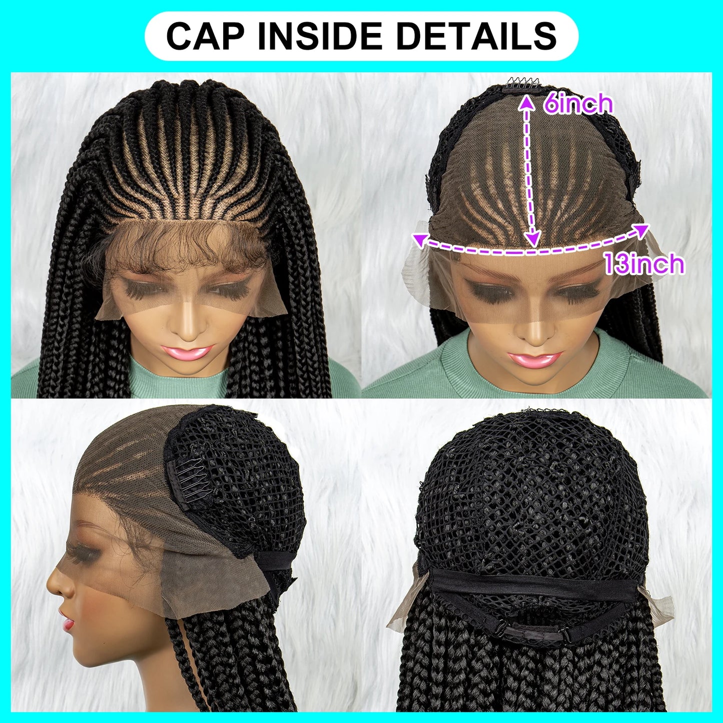 Synthetic Lace Front Wigs,13x6 Transparent Lace Front Braid Wig With Baby Hair