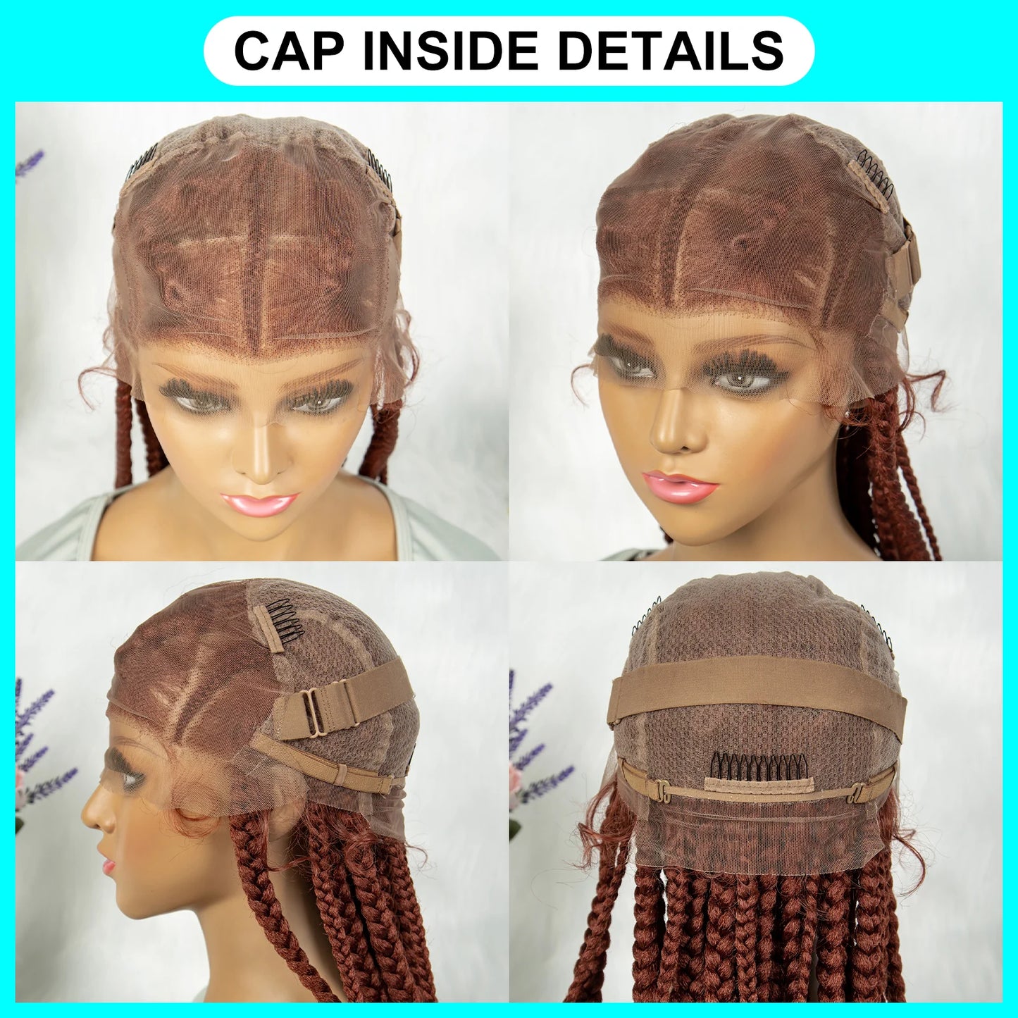 New HD Full Lace Wig Braided Wigs Crochet Braid Braiding Hair Knotless Box Cornrow Braids Wig